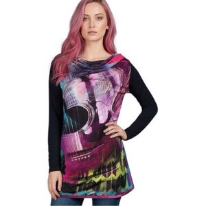 LEGATTE Italy Sz 6 Artsy Guitar Dress or Tunic